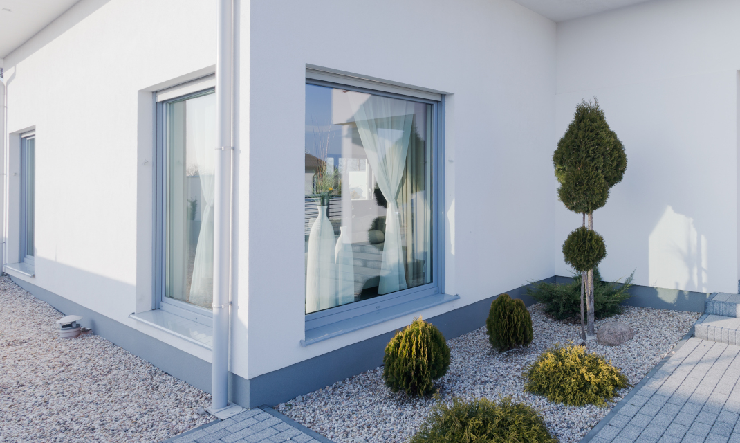 Aluminium window grey